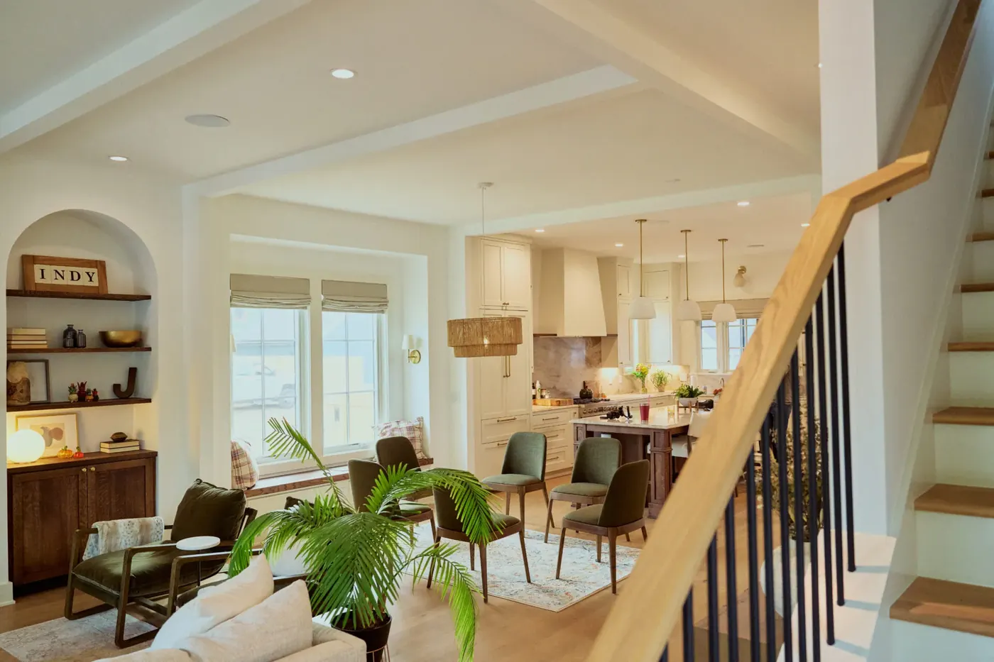 Cellular shades in a Greenfield living room